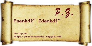 Psenkó Zdenkó névjegykártya