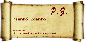 Psenkó Zdenkó névjegykártya